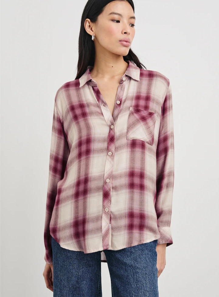 Rails Hunter Shirt In Faded Plum Ivory