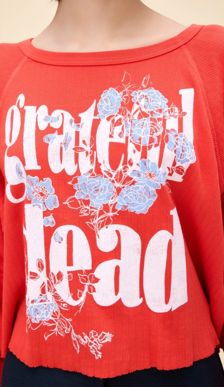 DAYDREAMER Grateful Dead Blooming Flowers Raglan Pointelle Long Sleeve