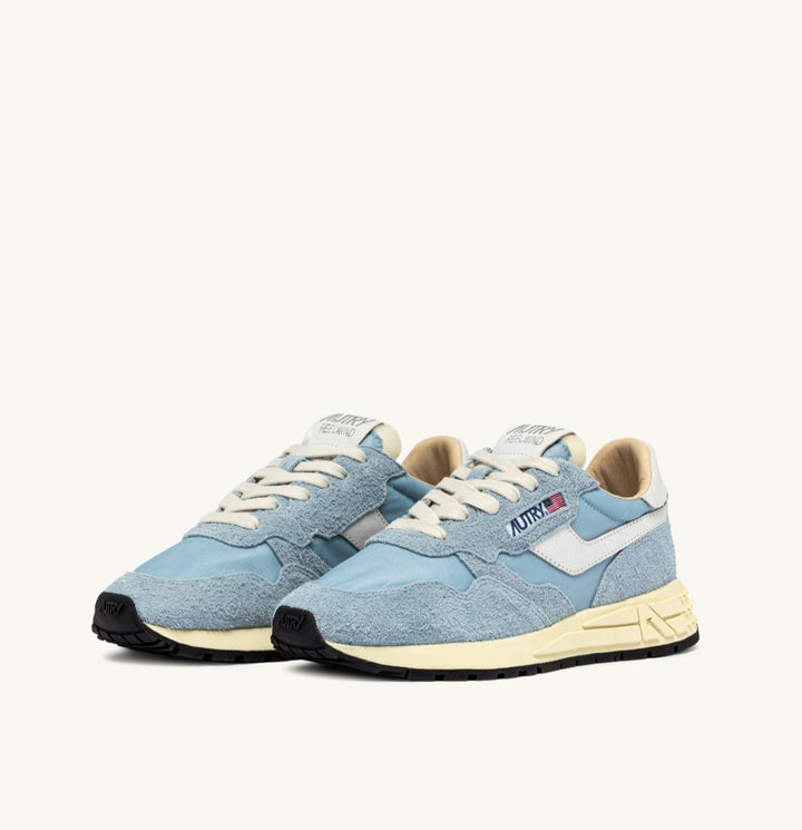 AUTRY REELWIND LOW SNEAKERS IN CELESTIAL BLUE NYLON AND SUEDE