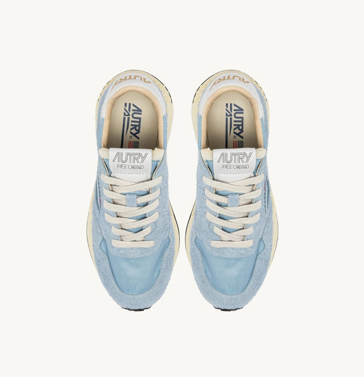 AUTRY REELWIND LOW SNEAKERS IN CELESTIAL BLUE NYLON AND SUEDE