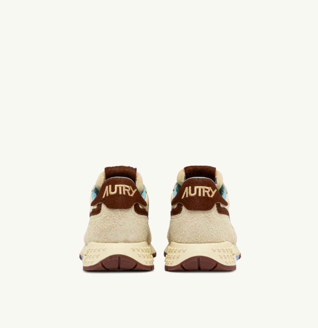 AUTRY REELWIND LOW SNEAKERS IN NUT AND BROWN SUEDE AND NYLON