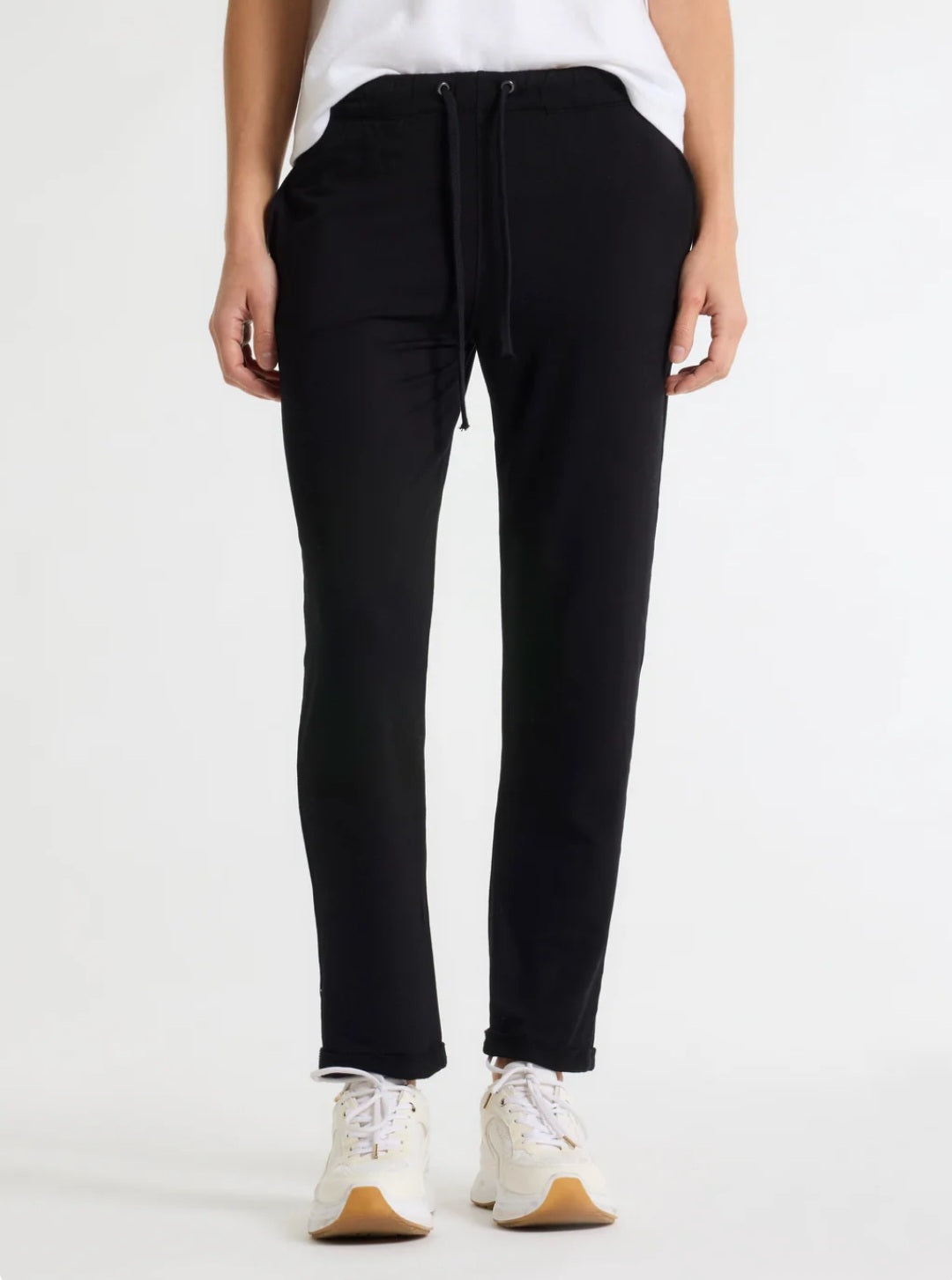 MAJESTIC FILATURES Daphne Viscose / Elastane cuffed hem pants Black