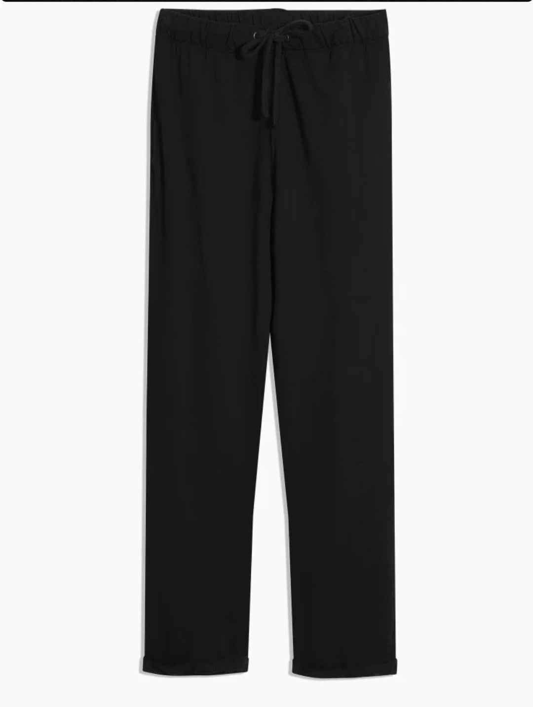 MAJESTIC FILATURES Daphne Viscose / Elastane cuffed hem pants Black