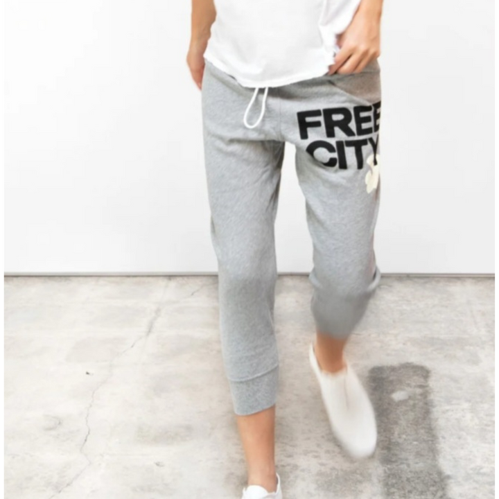 FREECITY HEATHER 3/4 sweats - heather/cream