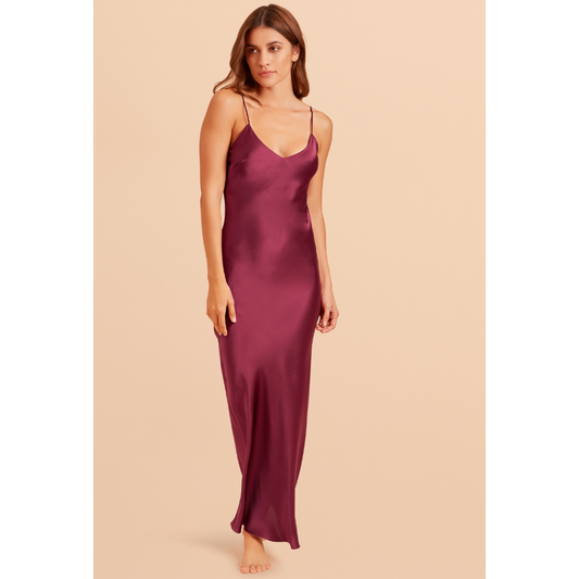 Gilda & Pearl Sophia Midi Silk  Slip Dress Orchid