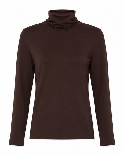 MAJESTIC FILATURES Turtleneck Top Chocolate
