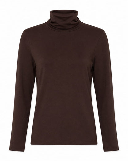 MAJESTIC FILATURES Turtleneck Top Chocolate