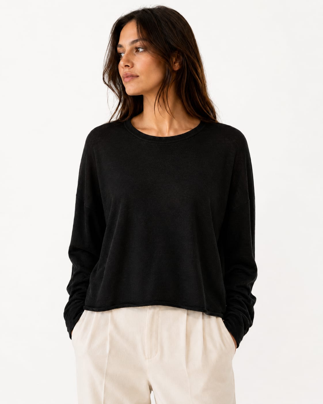 MAJESTIC FILATURES Relaxed-Fit Cashmere Top black