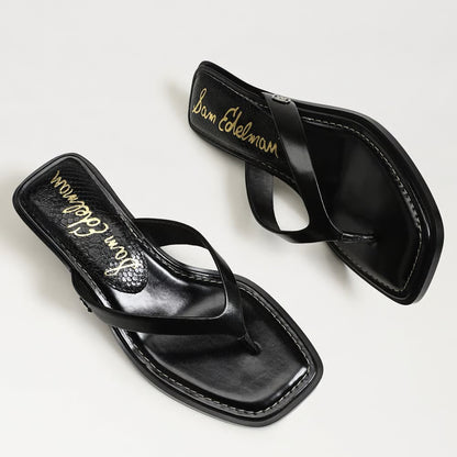 SAM EDELMAN Dollie Thong Sandal Black Leather