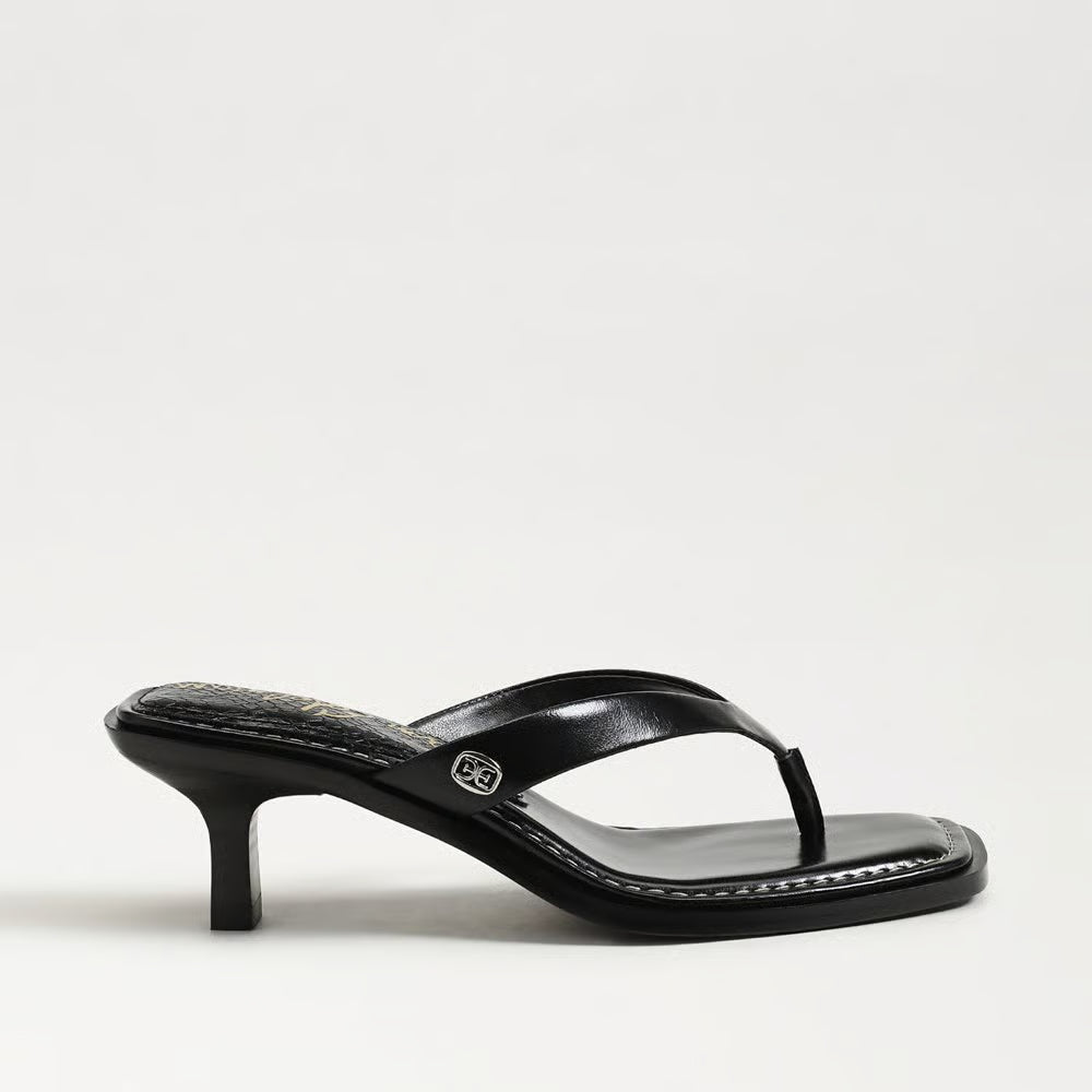 SAM EDELMAN Dollie Thong Sandal Black Leather