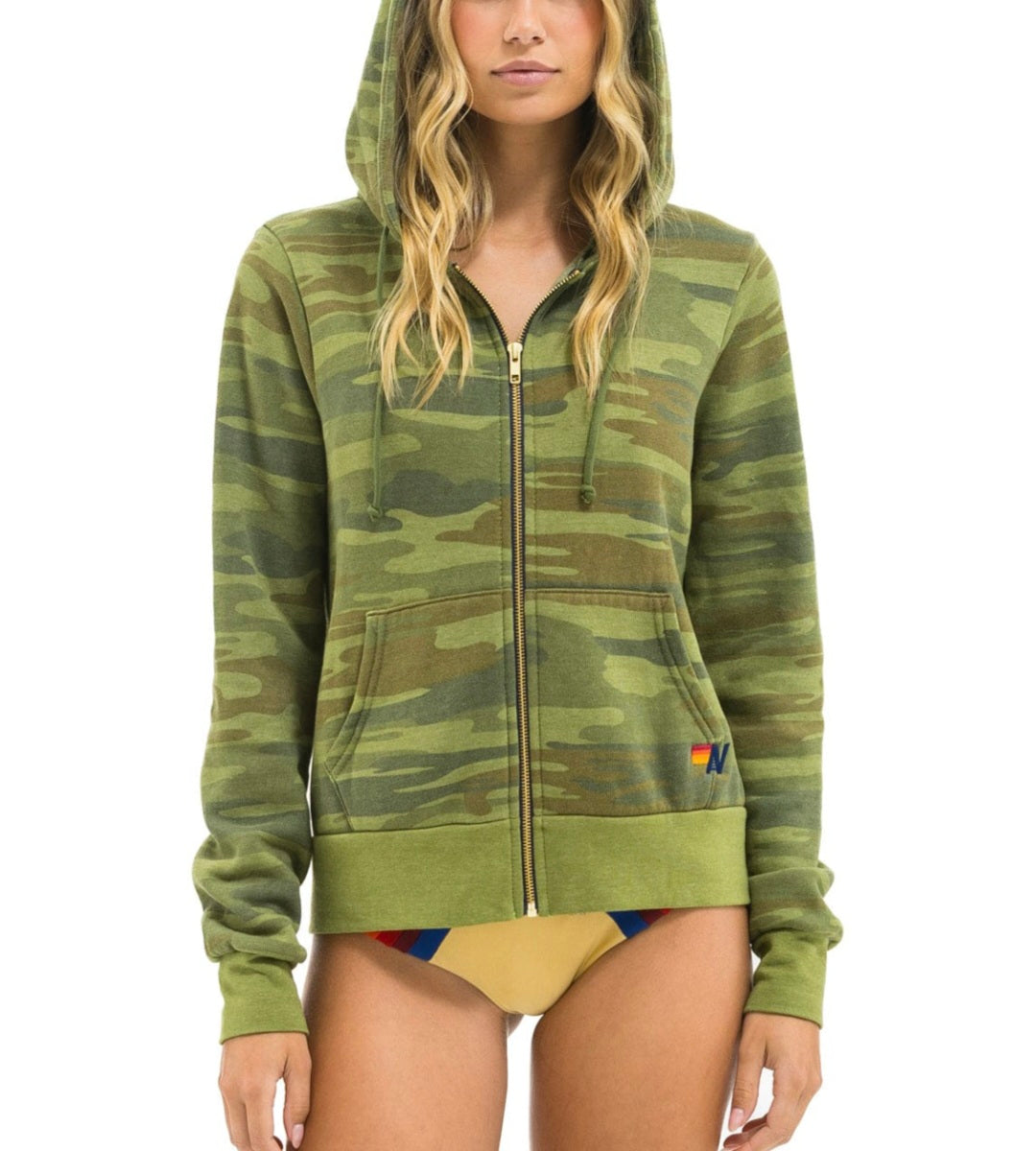 AVIATOR NATION BOLT HOODIE - CAMO // NEON PINK