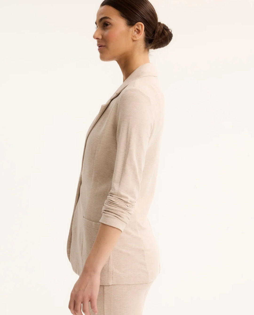MAJESTIC FILATURES Blazer in Viscose and Elastane Ecru