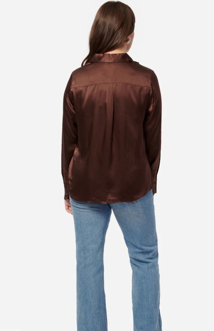 CAMI NYC Crosby Blouse In Chocolate