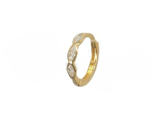 14K Yellow Gold Wavy Helix / Earring Hoop