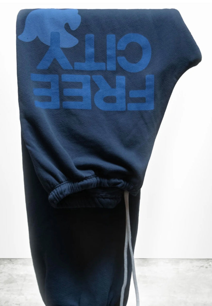 FREECITY sweatpant - moonshrooms/blue