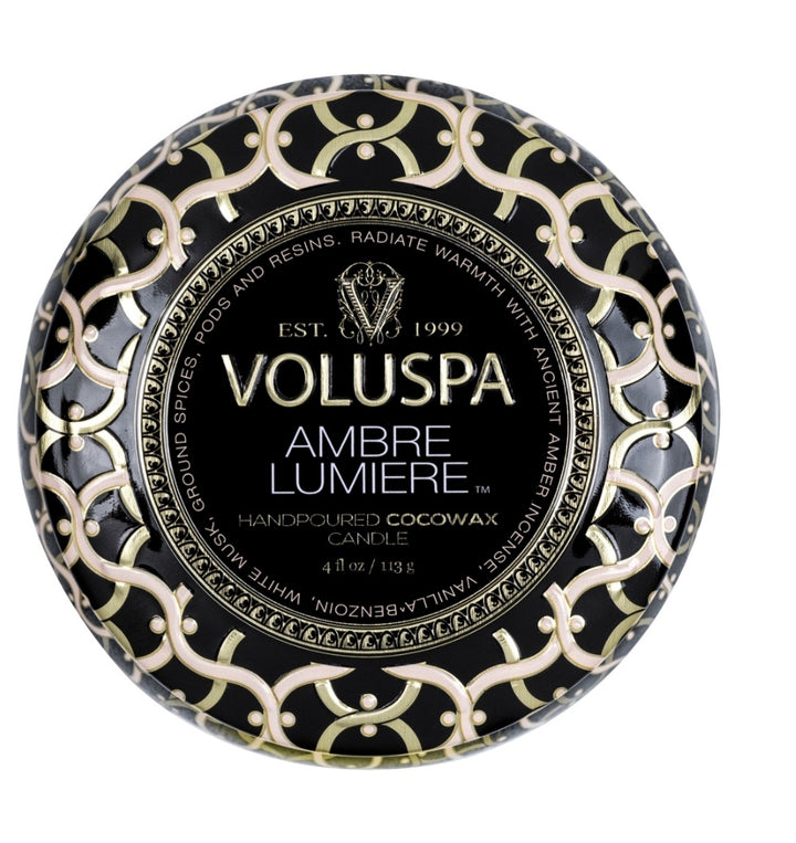 VOLUSPA Ambre Lumiere 1 Wick Tin Candle