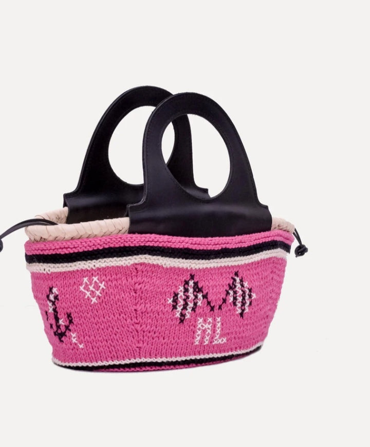 ENTRUDO Caxinas - mini embroidered basket in pink