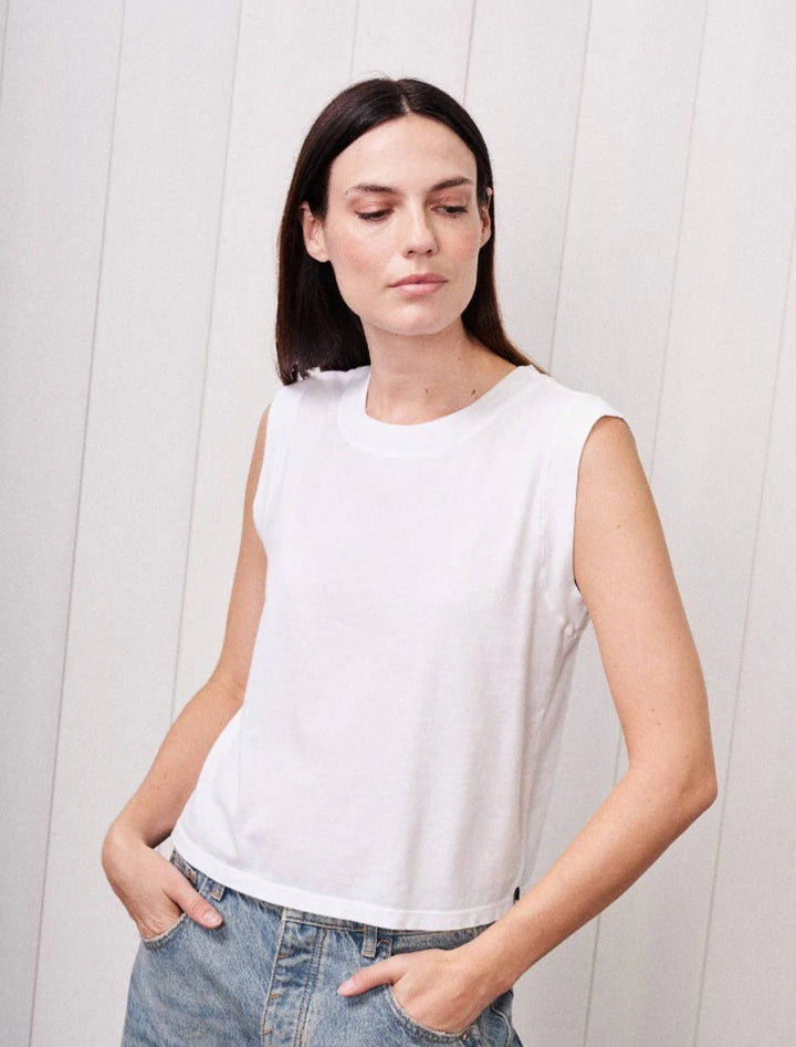 STATESIDE Cloud Jersey Muscle Tank in White