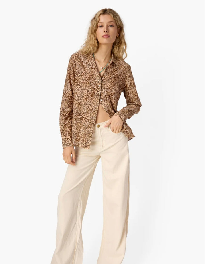 CAMI NYC Rafella Silk Cotton Top Leo