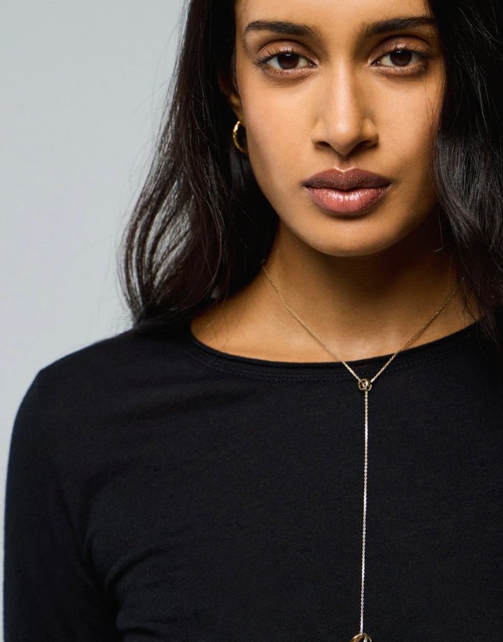 MAJESTIC FILATURES Long-Sleeve Cotton and Cashmere Crew Neck T-Shirt Black