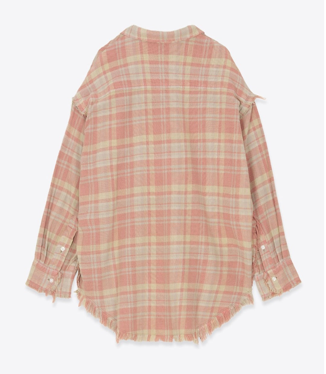 R13 SHREDDED SEAM PLAID SHIRT