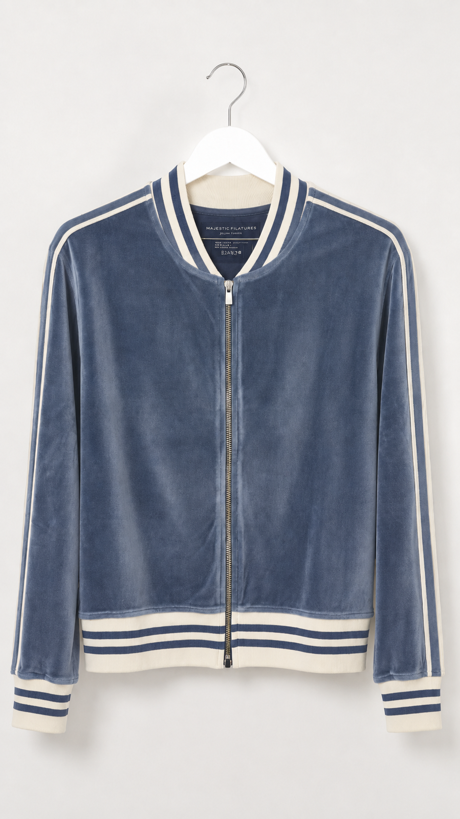 MAJESTIC FILATURES Velvet Track Jacket Windy blue