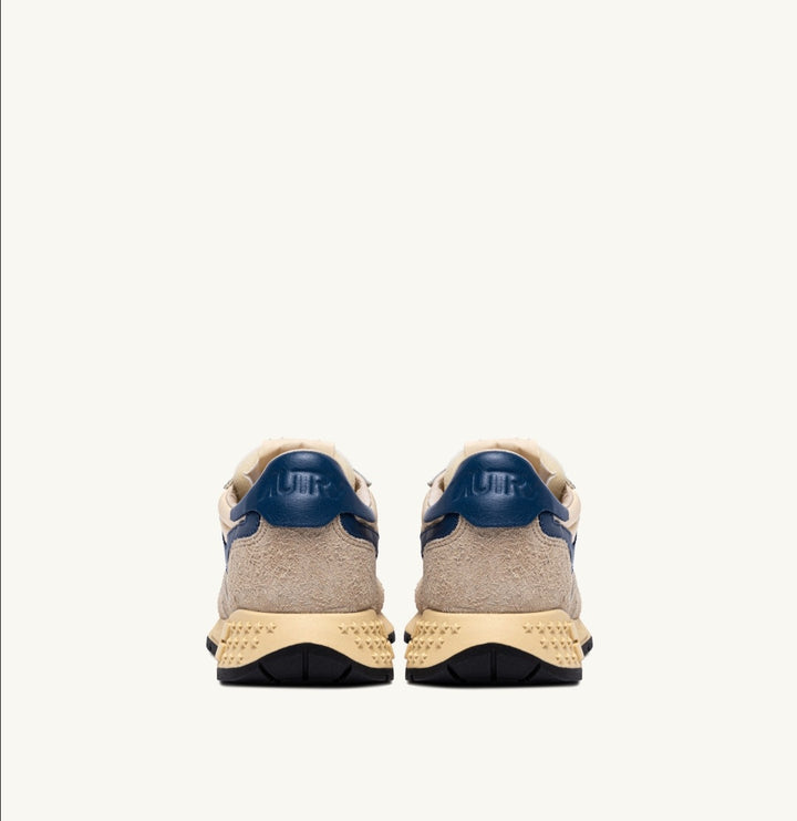 AUTRY REELWIND SNEAKERS IN NYLON SUEDE AND LEATHER  ECRU AND ENSIGN BLUE
