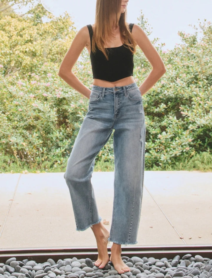 FLYING MONKEY Tantalizing - Super High Rise Barrel Jeans