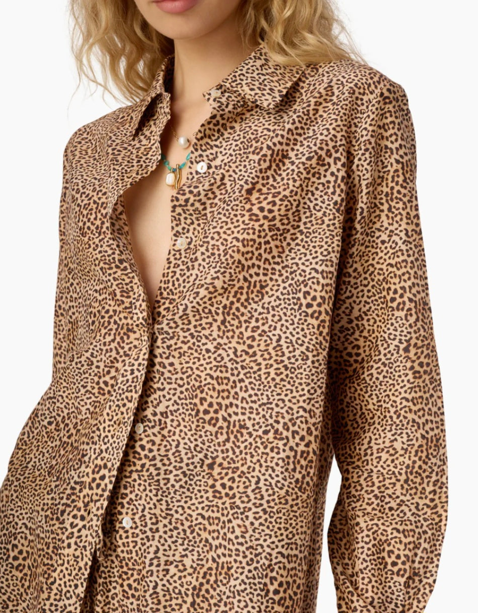 CAMI NYC Rafella Silk Cotton Top Leo