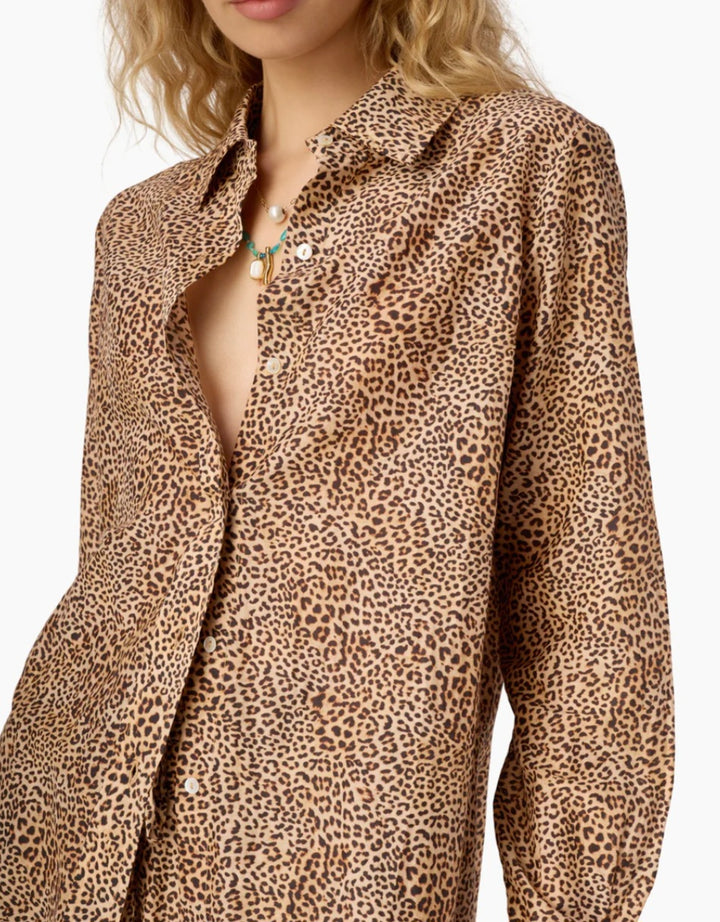 CAMI NYC Rafella Silk Cotton Top Leo