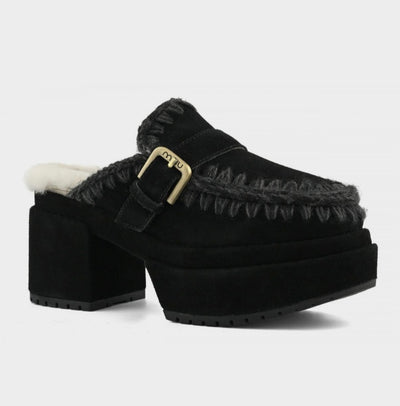 MOU Platform Clog Buckle Strap
Black