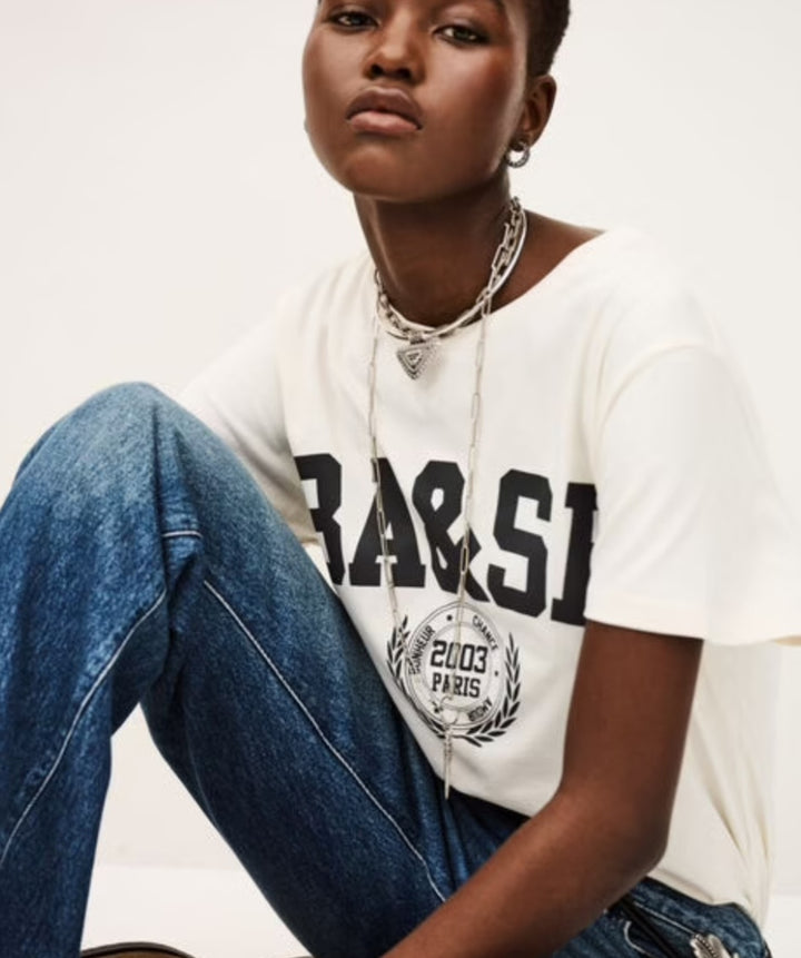 BA&SH Ioni Tee in Ecru