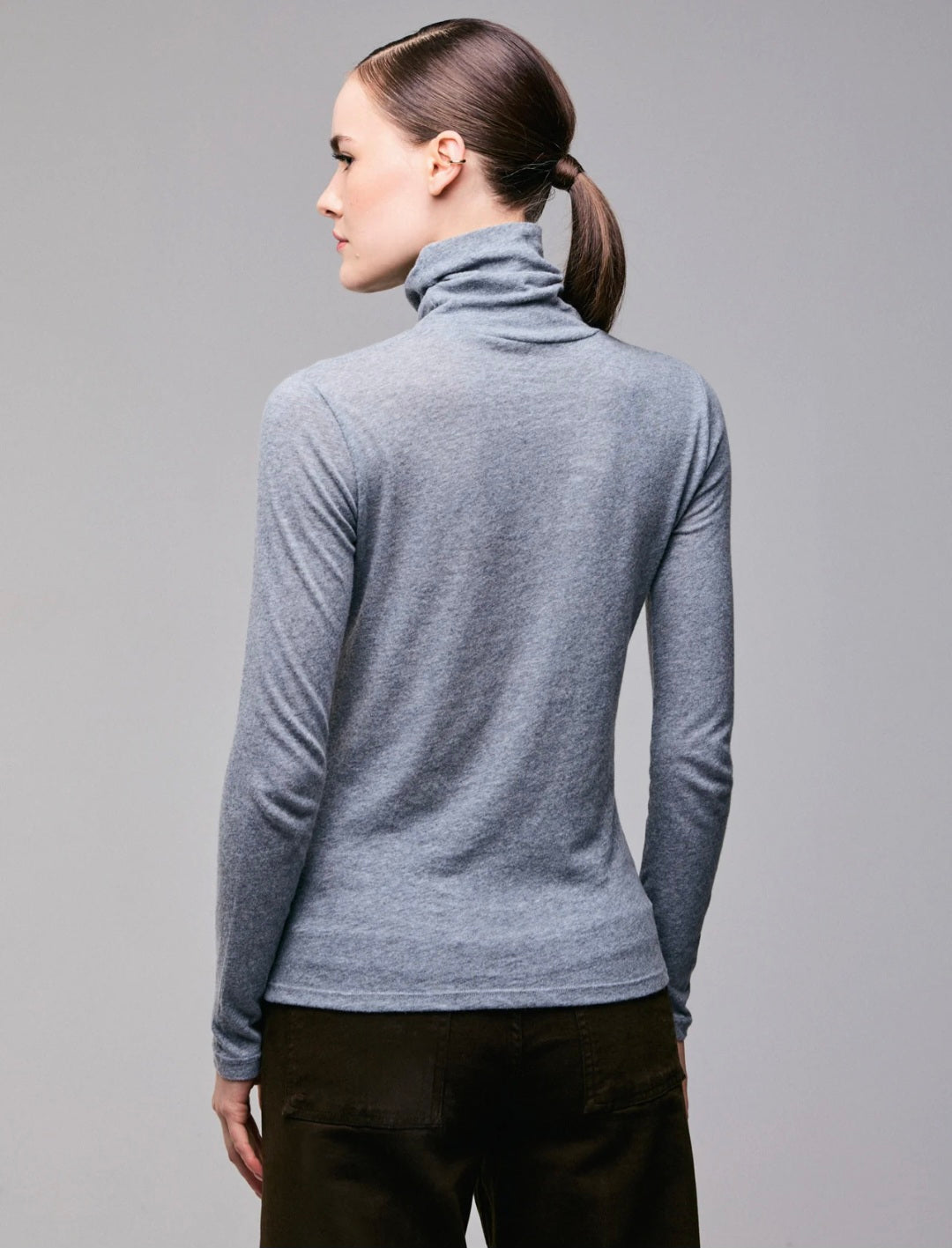 MAJESTIC FILATURES High Neck Shirt  Long Sleeve Grey