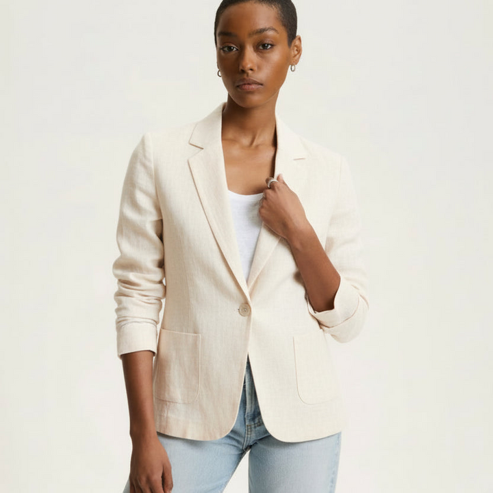 MAJESTIC FILATURES Linen Blazer Cream