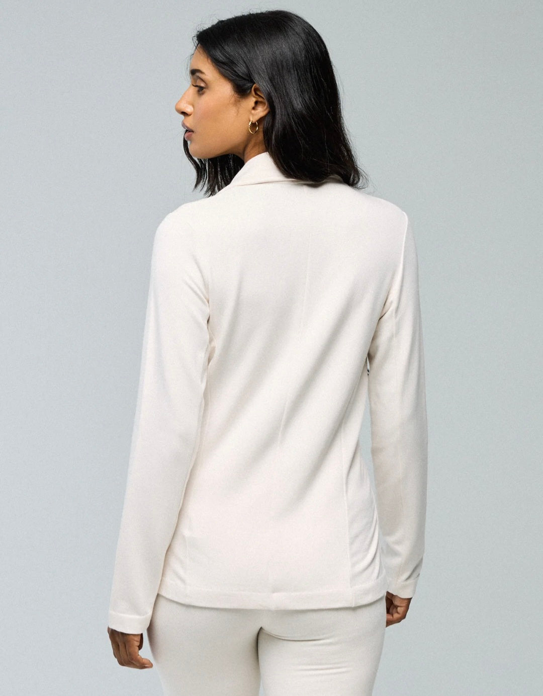 MAJESTIC FILATURES Blazer in Cotton and Cashmere Raw White