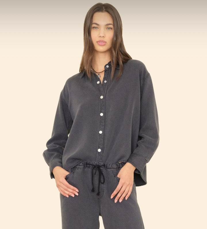 XIRENA Almost Black Gia Denim Shirt