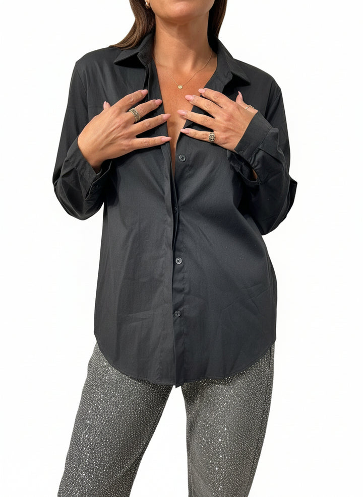 STUDIO PARISIEN Button down shirt Black