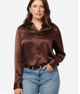 CAMI NYC Crosby Blouse In Chocolate