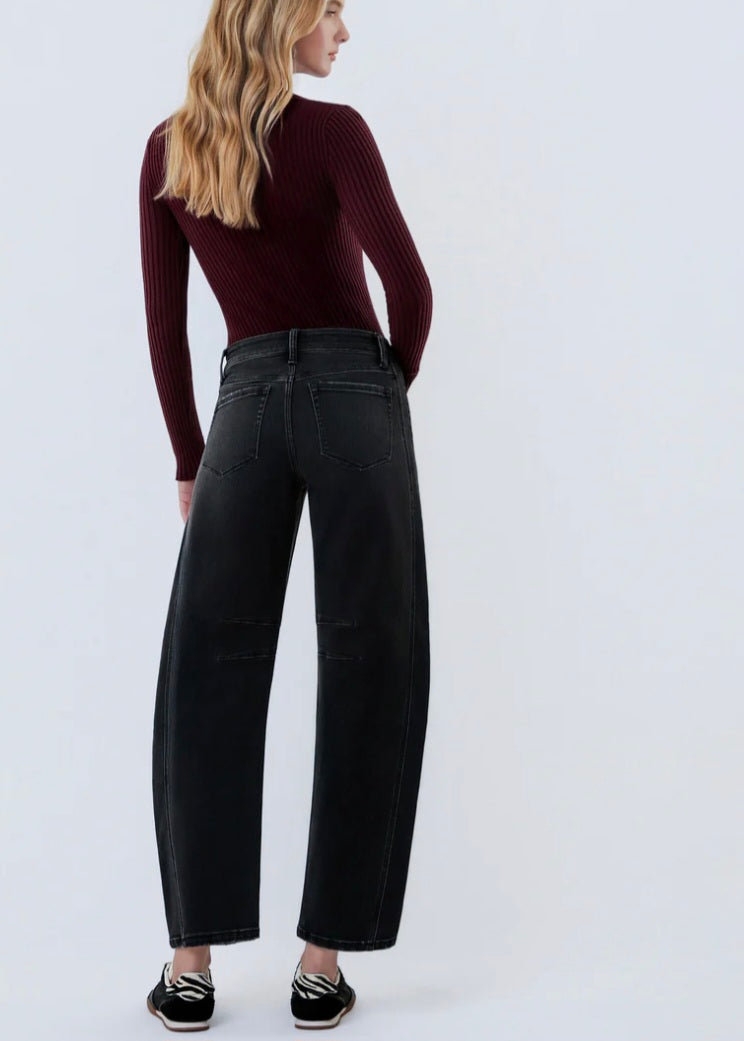 FLYING MONKEY Relief - High Rise Ankle Barrel Jeans