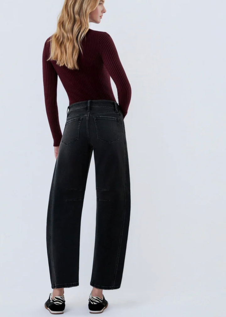 FLYING MONKEY Relief - High Rise Ankle Barrel Jeans