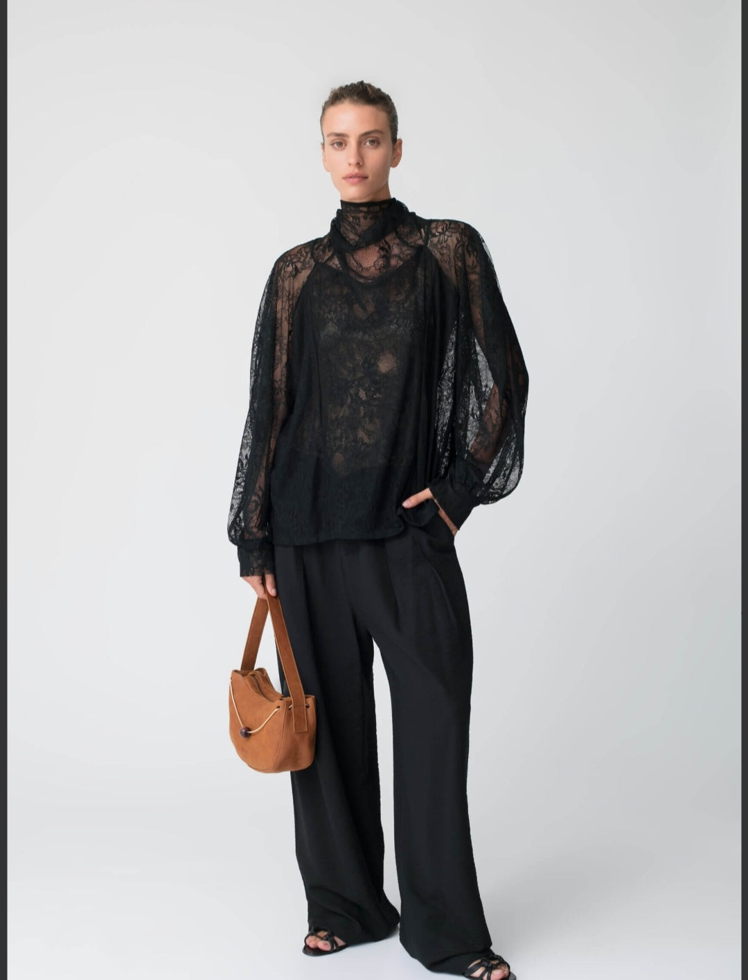 KIANNE Lace Blouse Black