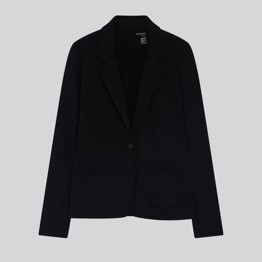 MAJESTIC FILATURES Blazer in Viscose and Elastane Black