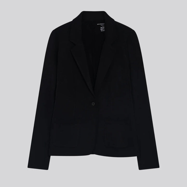MAJESTIC FILATURES Blazer in Viscose and Elastane Black