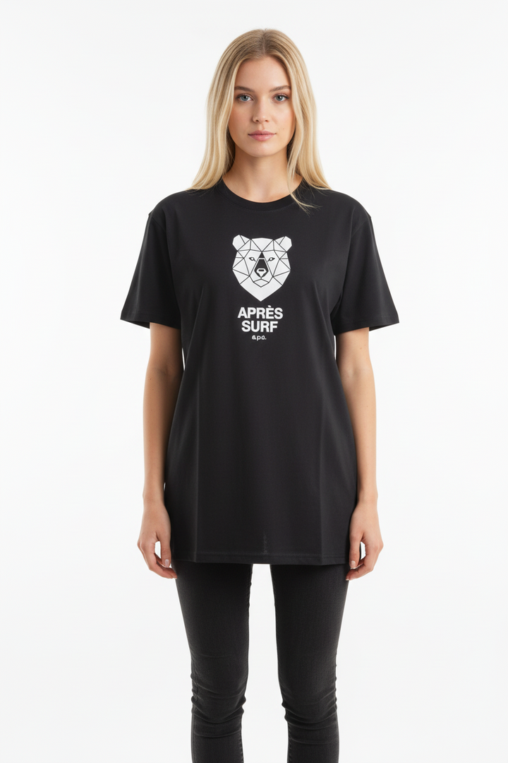 APRES SURF Oversized Bear Shirt Black