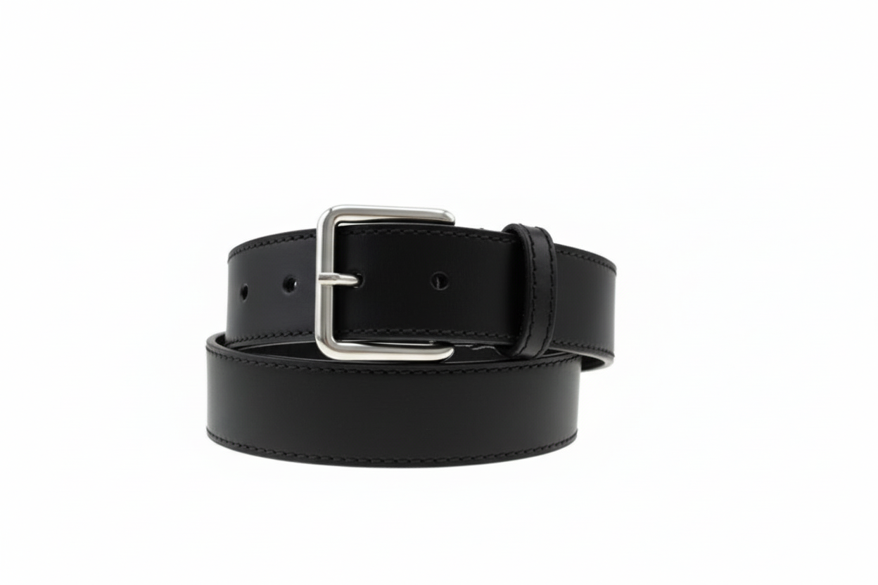 JULIA Pierro Belt In Black Silver Buckle