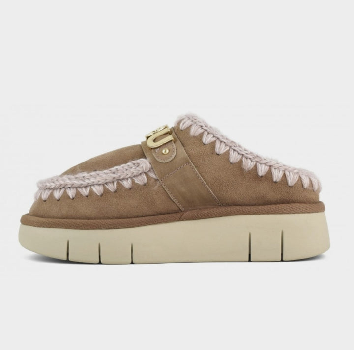 MOU Bounce clog metal logo In Pink Brown