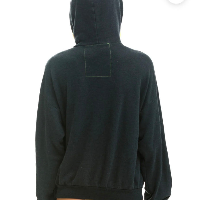 AVIATOR NATION LOGO PULLOVER RELAXED HOODIE - CHARCOAL