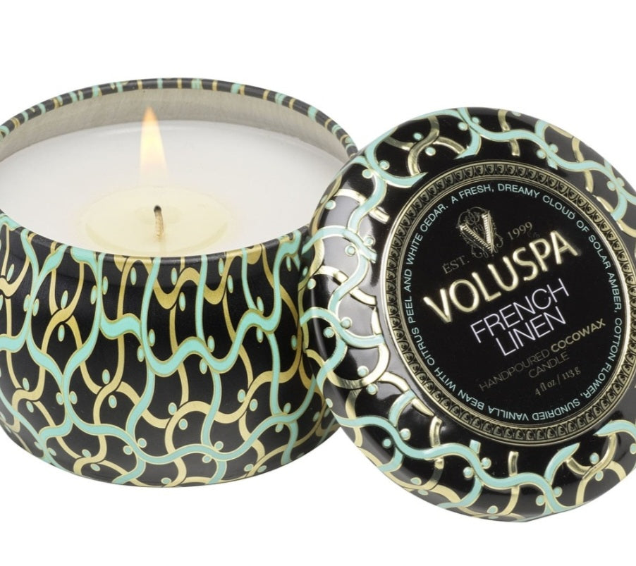 VOLUSPA French Linen 1 Wick Tin Candle