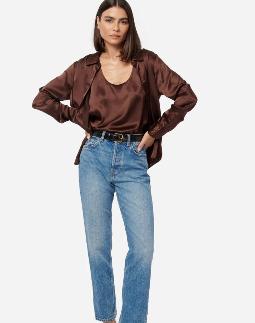 CAMI NYC Crosby Blouse In Chocolate