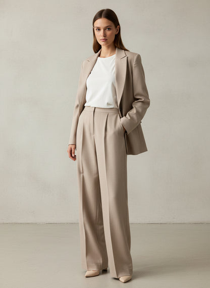 STUDIO PARISIEN Tailored Pants Beige